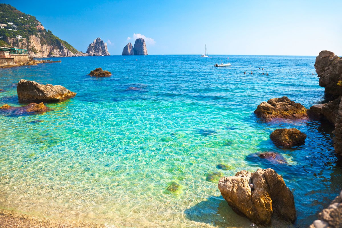 Capri, Italy is a beautiful island with stunning coastal scenery